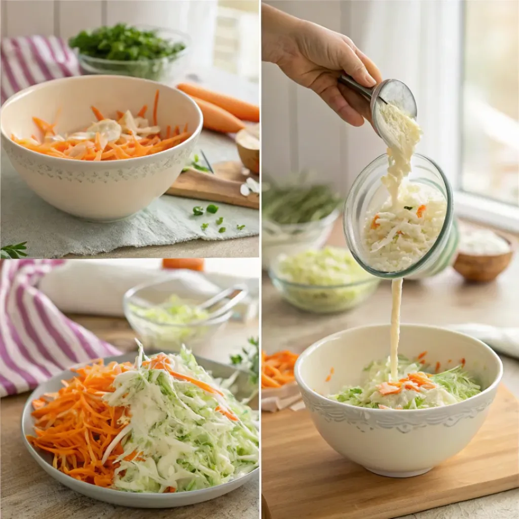 Step-by-step preparation of homemade coleslaw