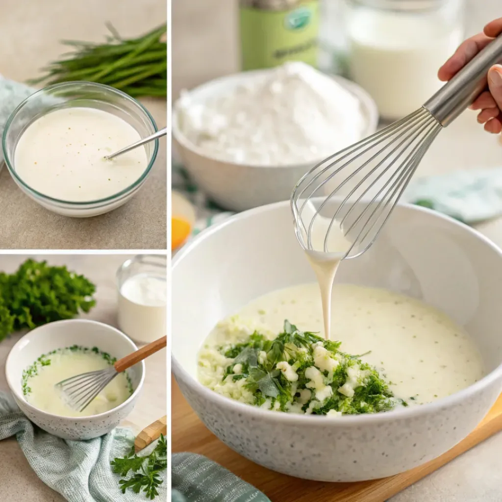 Steps of making homemade ranch dressing