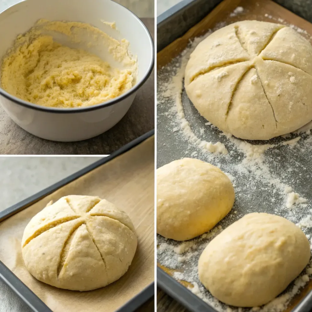 Step-by-step preparation of Irish soda bread