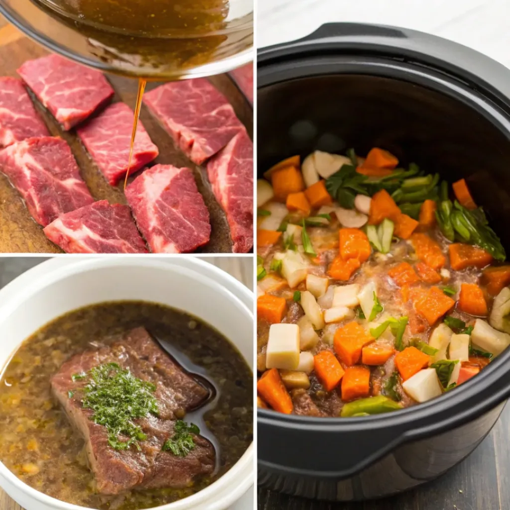 Step-by-step preparation of slow cooker pot roast