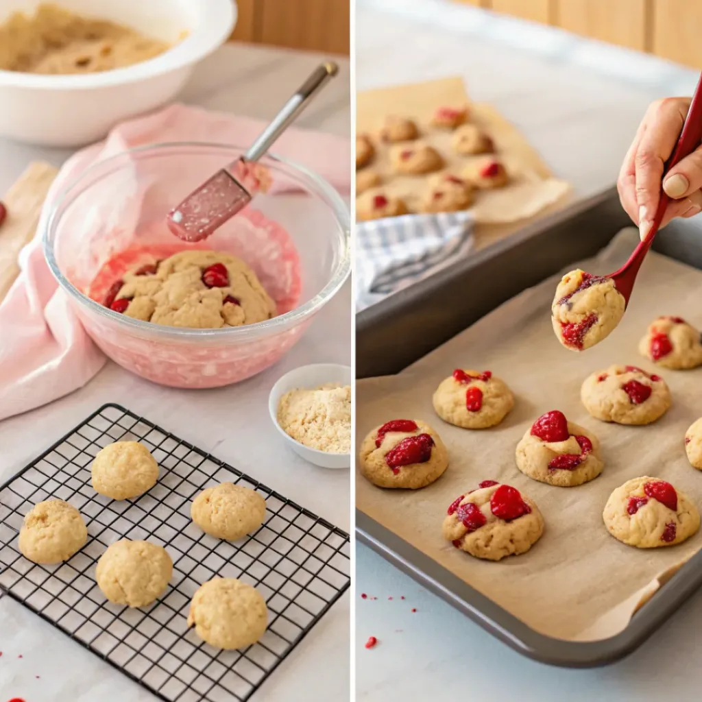 Strawberry Cookies – Soft & Chewy Sweet Treat 7 Steps of preparing strawberry cookies