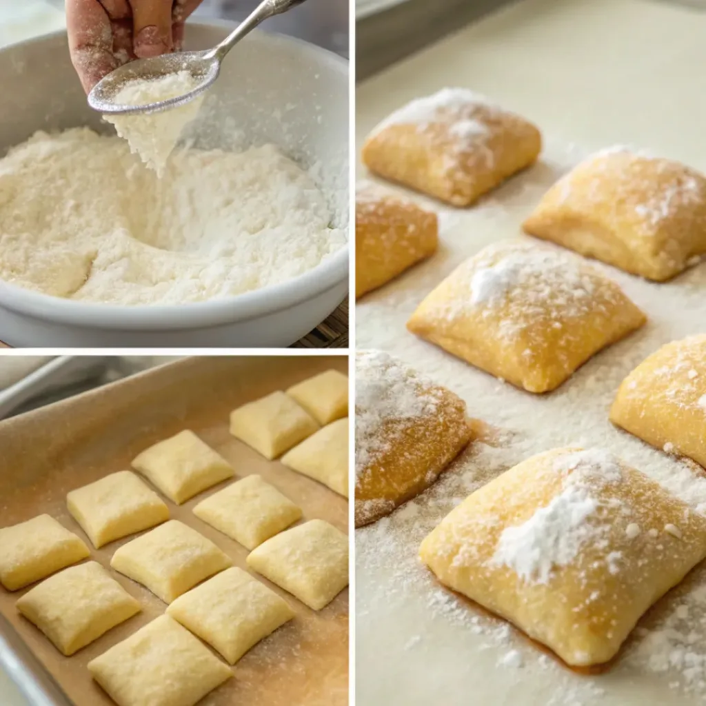 Step-by-step preparation of vanilla French beignets