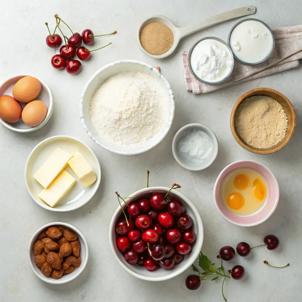 Ingredients for Cherry Cobbler Muffins