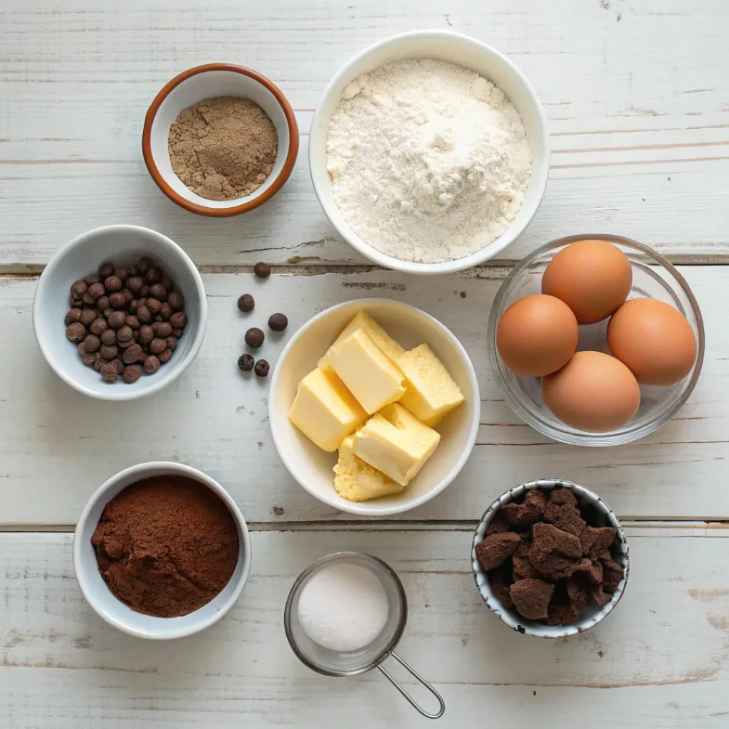 Ingredients for One Bowl Brownies