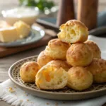 Plate of golden Irish cheese puffs