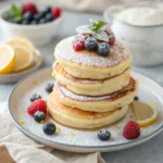 Lemon Ricotta Pancakes Served