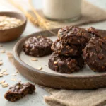 No‑bake chocolate oatmeal cookies on a plate