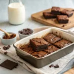 Fudgy one bowl brownies cut into squares