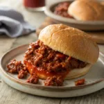 Sloppy Joe sandwich with juicy beef and tomato sauce
