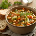 Slow Cooker Chickpea Soup in a bowl