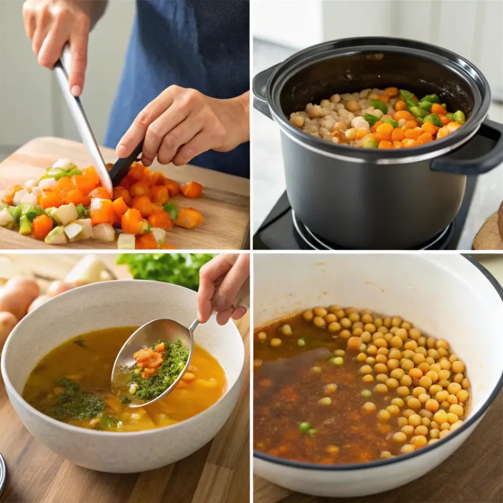 Slow Cooker Chickpea Soup – Hearty & Flavorful 7 Step-by-step Slow Cooker Chickpea Soup process
