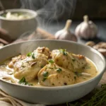 Garlic butter chicken cooked in a slow cooker