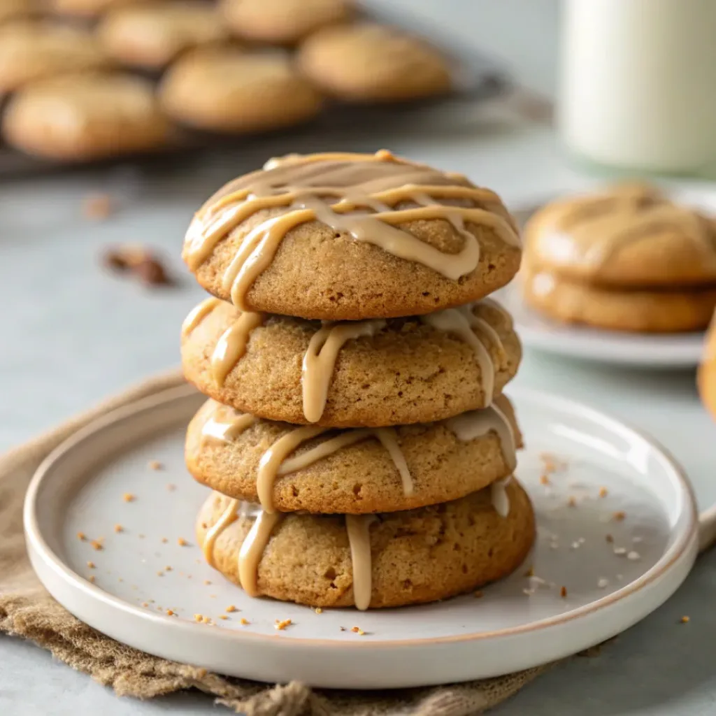 Soft maple cookies drizzled with brown butter icing