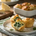 Golden spinach puffs with cheese filling