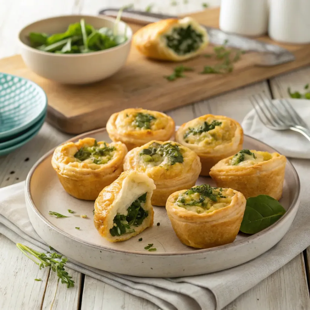 Spinach puffs ready to serve