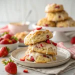Strawberries and Cream Scones Served