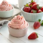 Creamy strawberry butter in a bowl