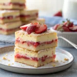 Strawberry shortcake bars with creamy layers
