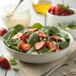 Strawberry spinach salad with fresh strawberries