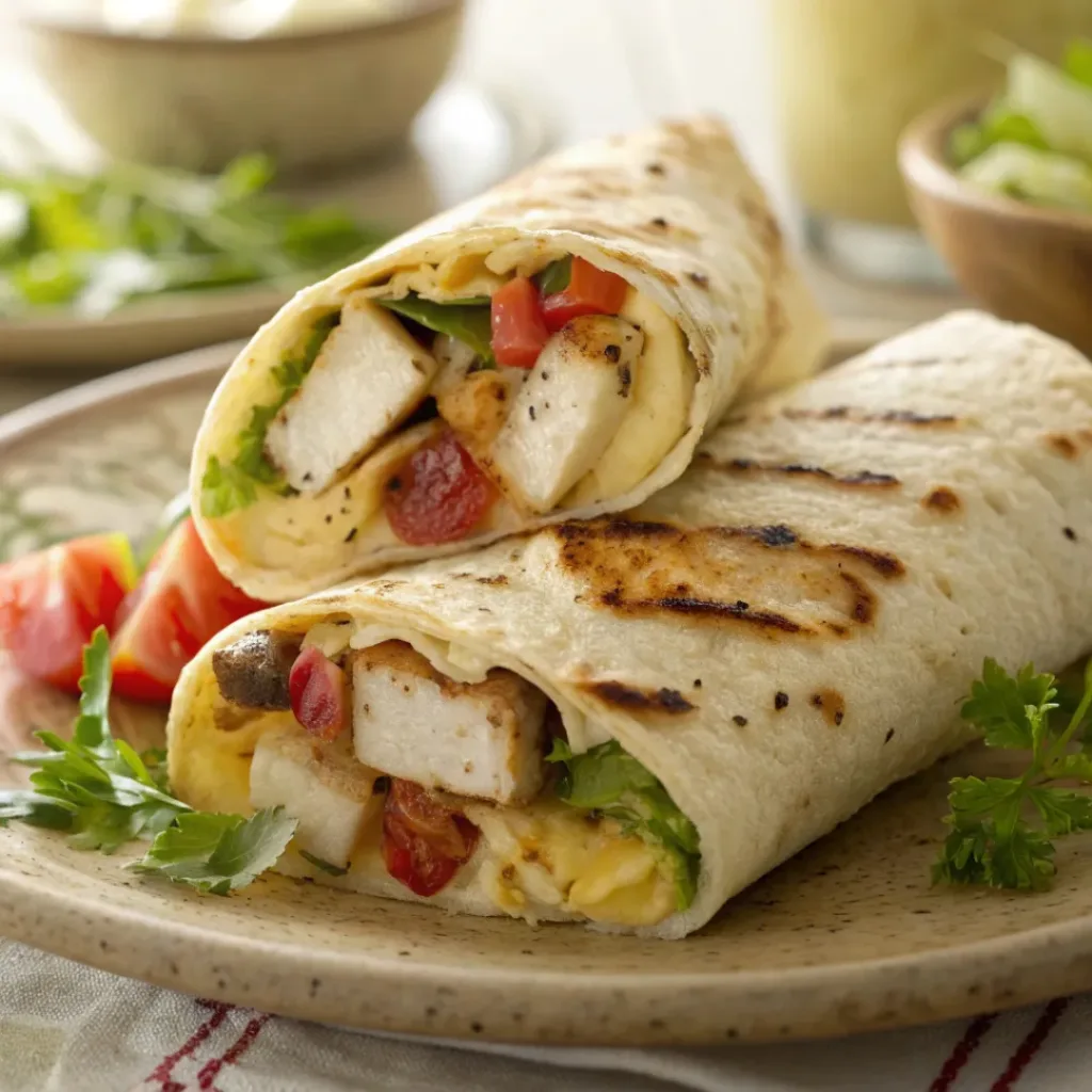 Cheesy Garlic Chicken Wraps – Quick & Savory
