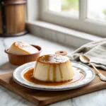 Vanilla cream caramel custard topped with glossy caramel sauce