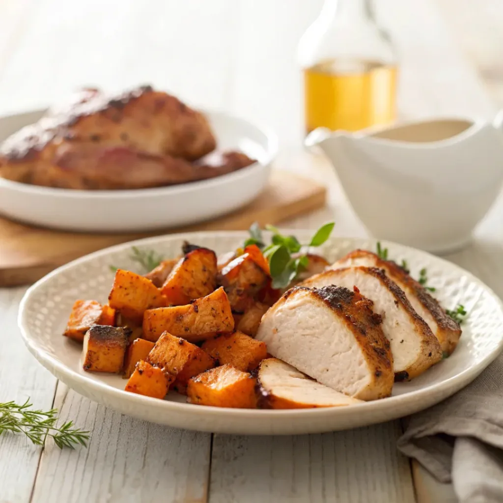 Honey Roasted Sweet Potatoes – Sweet & Caramelized 8 Honey roasted sweet potatoes served as a side with roasted chicken