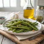 Oven roasted green beans with garlic and olive oil