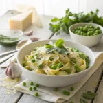 Spring pea pasta salad