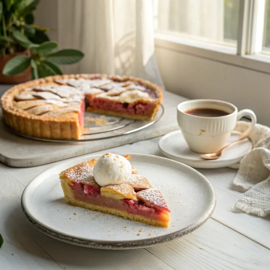Rhubarb Pie Ready to Serve