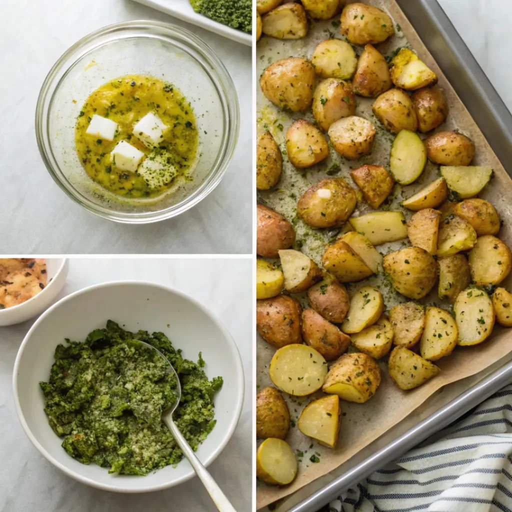 Sheet Pan Roasted Potatoes with Dandelion Pesto – Crispy & Herbaceous Side 7 Sheet Pan Roasted Potatoes with Dandelion Pesto Step-by-Step