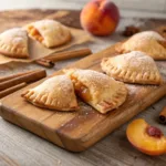 Golden peach hand pies with spiced filling and flaky crust