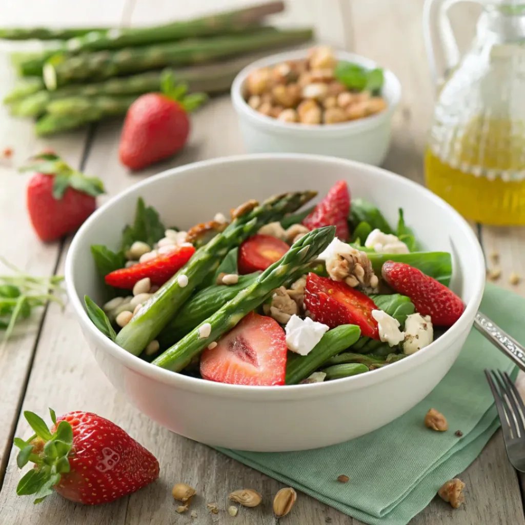 Strawberry Asparagus Salad Ready to Serve