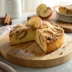 Apple cinnamon coffee cake with a tender crumb, swirled cinnamon filling, and crunchy streusel topping, perfect for breakfast or dessert.