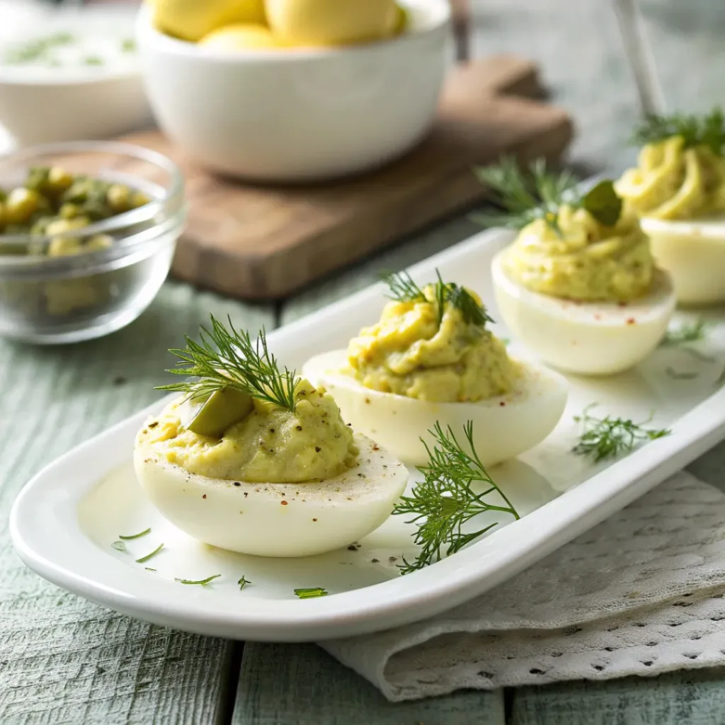 Dill Pickle Deviled Eggs – Tangy & Creamy Appetizer
