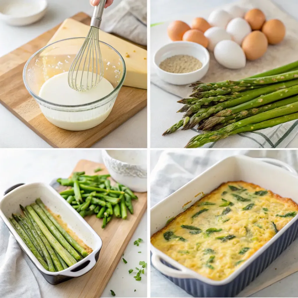 Asparagus Egg Casserole – Easy Savory Breakfast Bake 7 Four simple steps to prepare asparagus egg casserole.