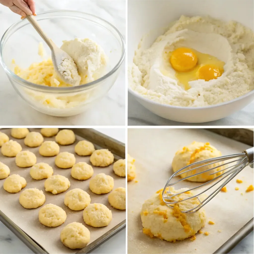 Step-by-step collage of baking triple citrus cookies