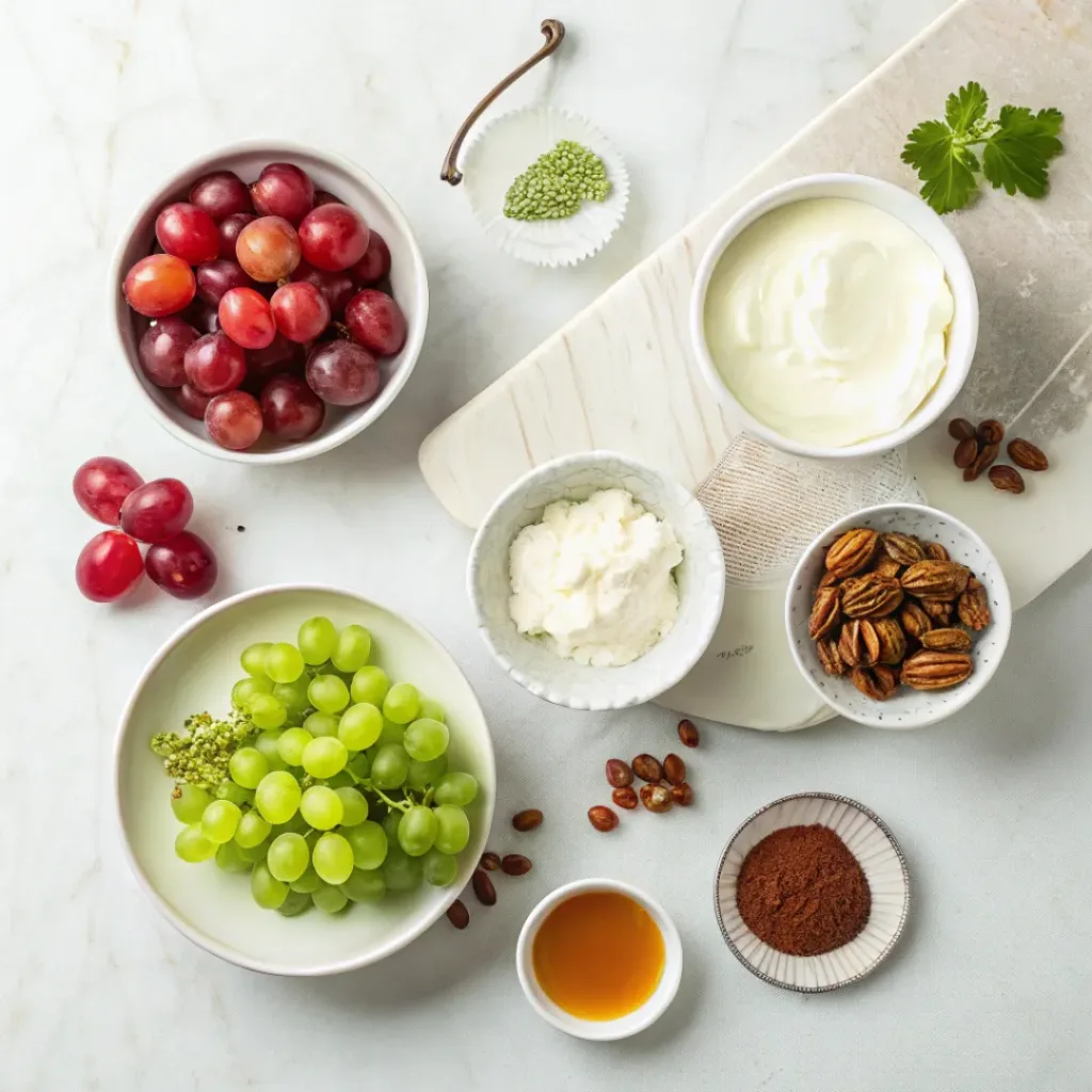 Ingredients for Creamy Grape Salad