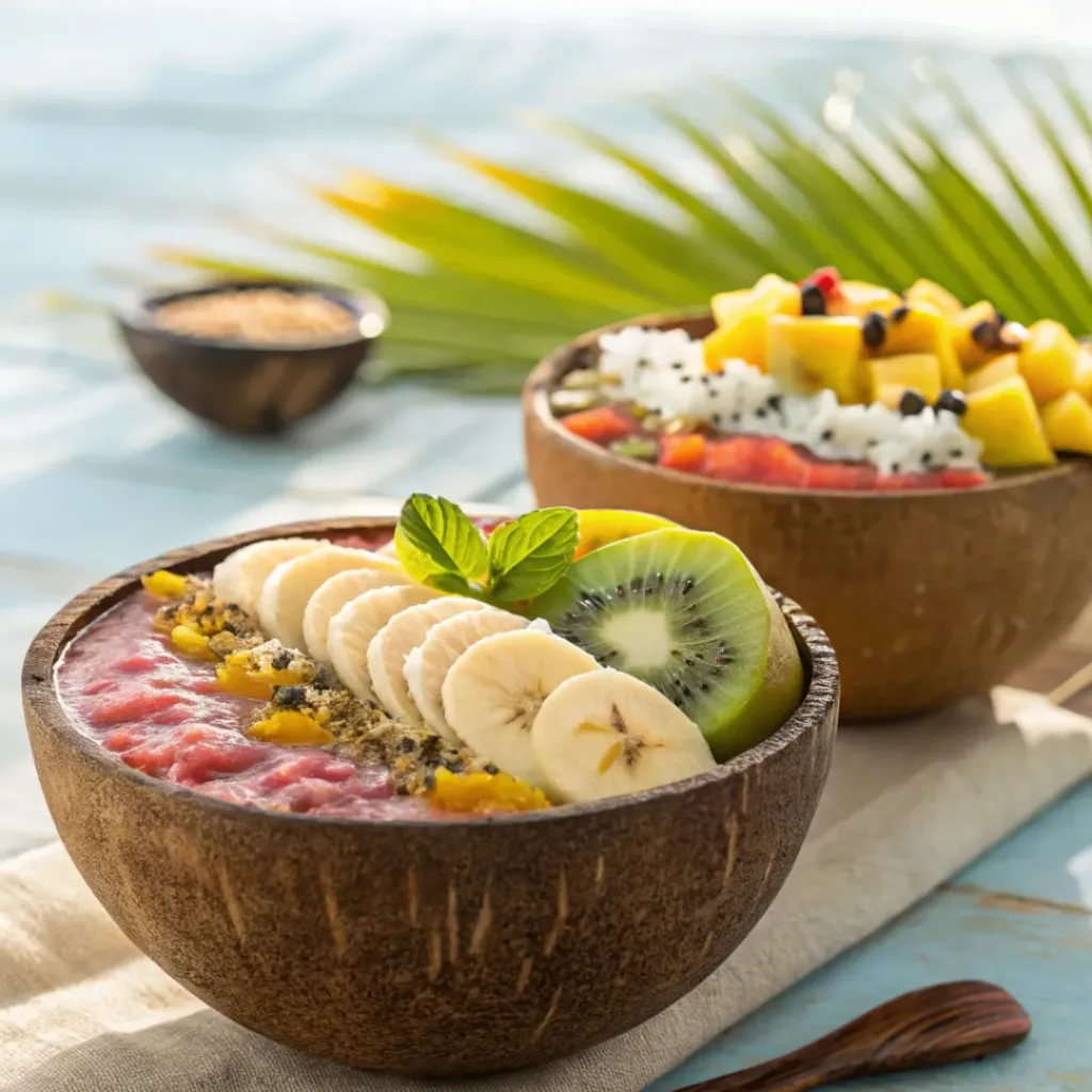 Tropical Smoothie Bowls Served