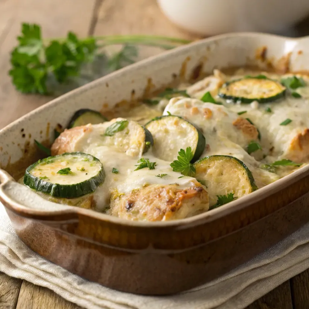Cheesy Chicken Zucchini Casserole – Easy Comfort Dinner