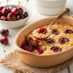 Cherry baked oatmeal with juicy cherries and oats