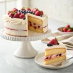 Berry Chantilly cake with fresh berries and cream layers