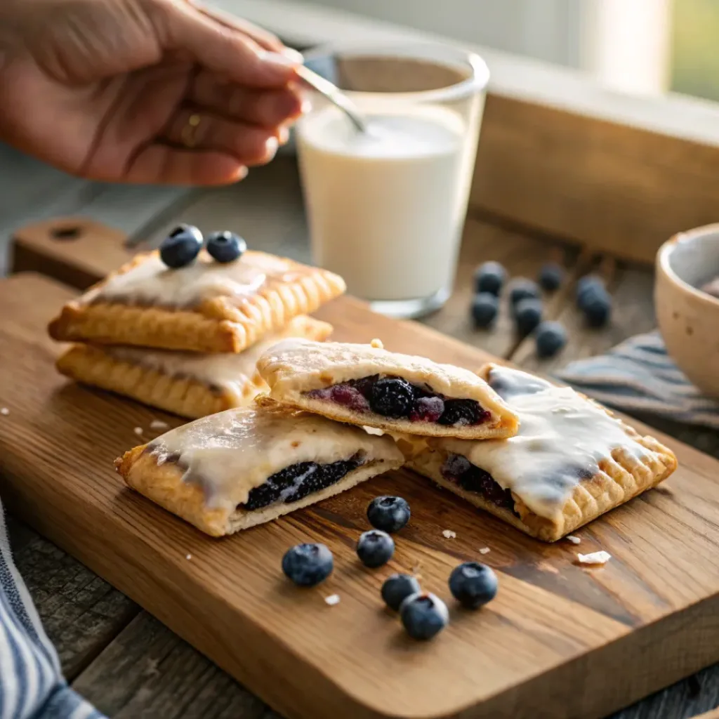 Blueberry Pop Tarts – Homemade Flaky Breakfast Pastries 8 Glazed blueberry pop tarts with flaky crust and berry filling