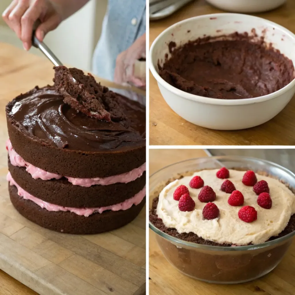 how to make chocolate raspberry cake step by step