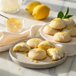 Soft lemon ricotta cookies with lemon glaze and zest topping