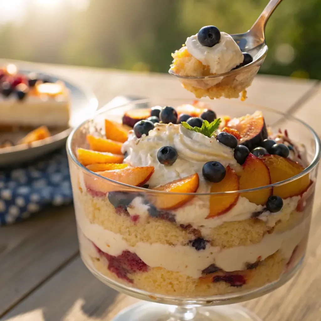Peach and Blueberry Trifle – Perfect Summer Party Dessert