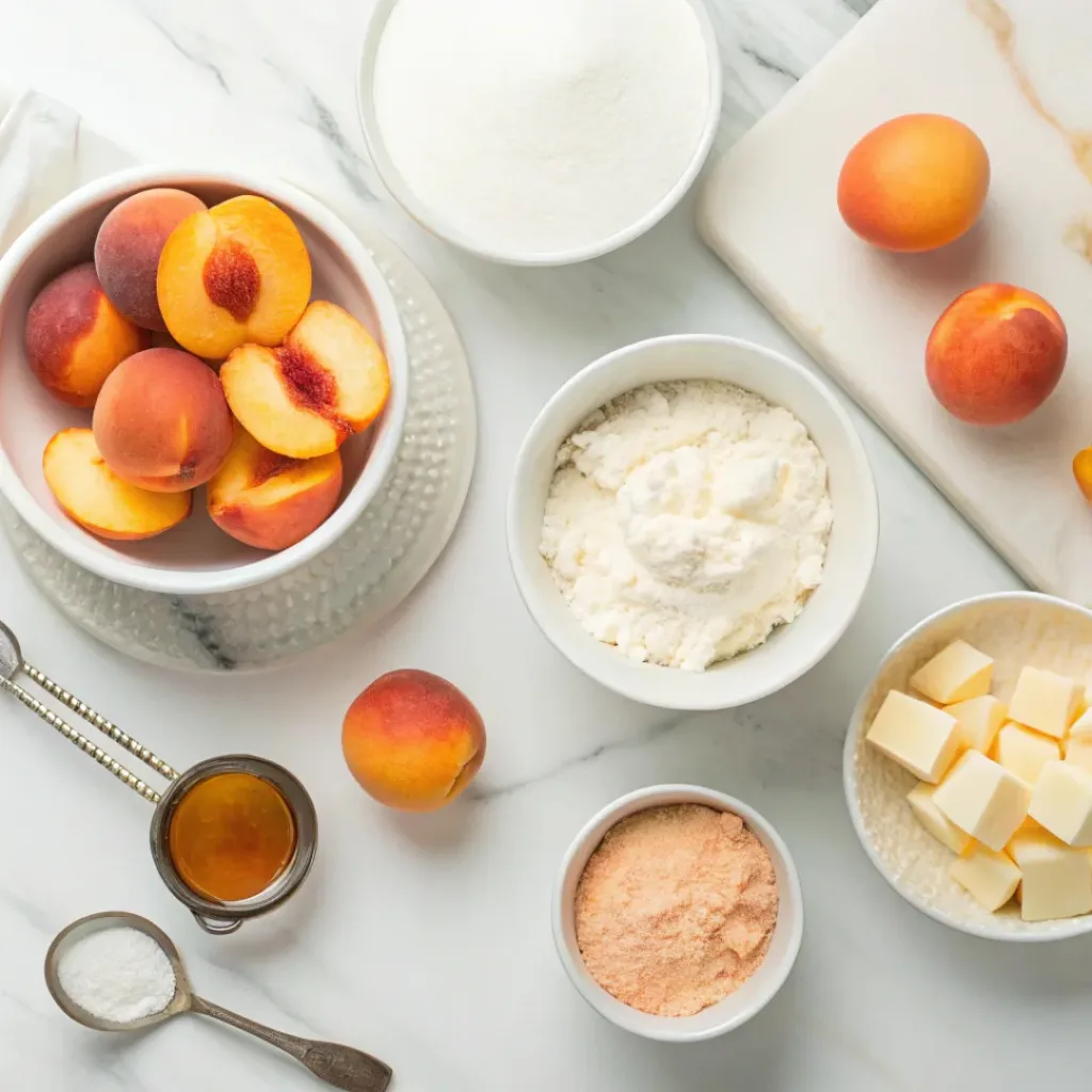ingredients for sour cream peach cake recipe