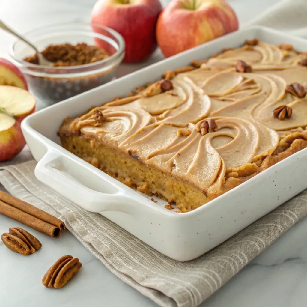 Caramel Apple Sheet Cake – Moist Easy Fall Treat