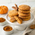 Soft pumpkin snickerdoodle cookies coated in cinnamon sugar with a tender spiced center.