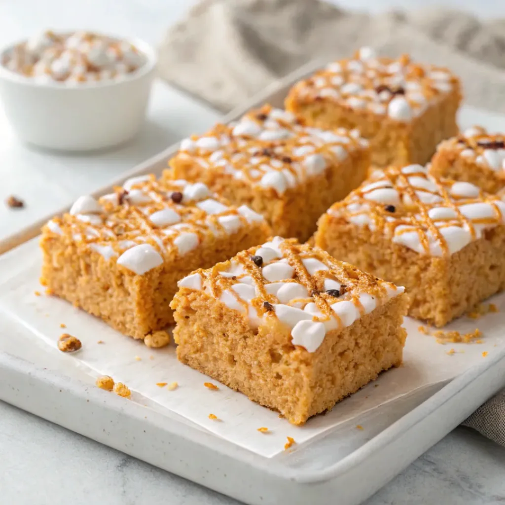 Pumpkin Spice Rice Krispie Treats – Chewy No-Bake Autumn Squares