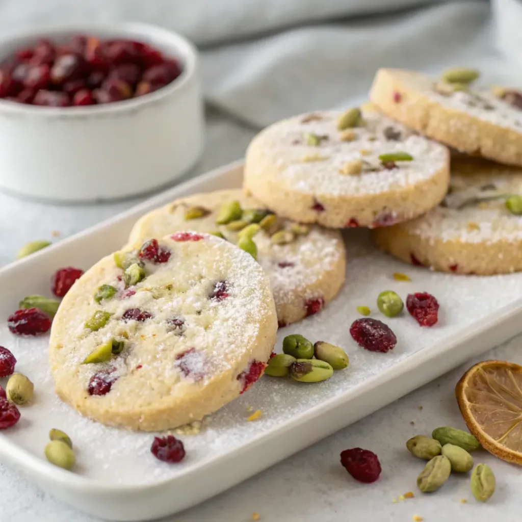 Cranberry Pistachio Shortbread – Slice and Bake Holiday Cookies